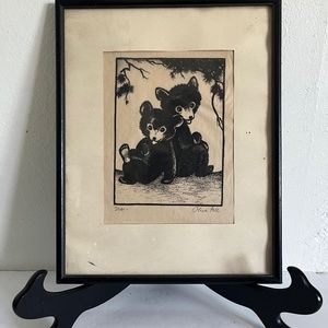 Olive Fell, pencil signed Bear etching “US”